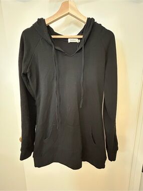 Hoodie dress - Black Hooded Long-Sleeve